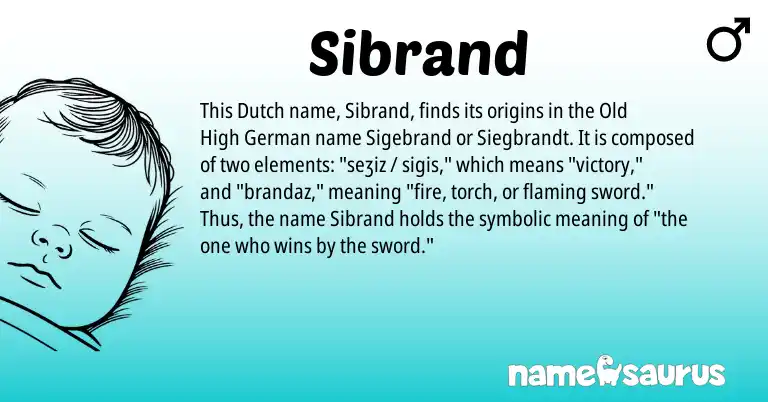 Infographic about Sibrand name meaning, Sibrand is a name from Old High German, Dutch origin(s).
