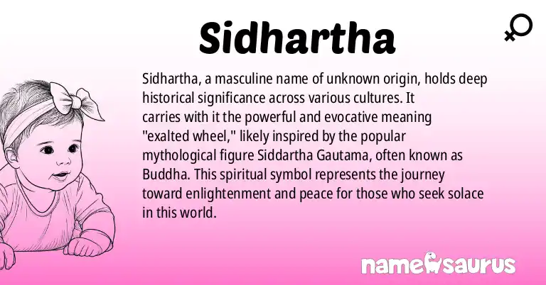 Infographic about Sidhartha name meaning, Sidhartha is a name from N/A origin(s).
