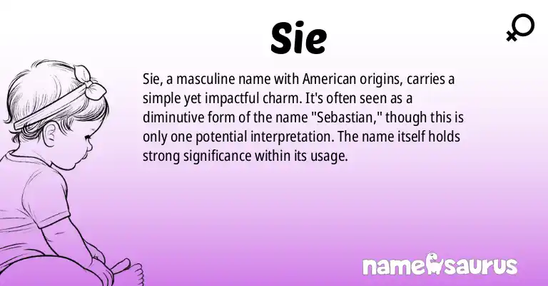Infographic about Sie name meaning, Sie is a name from American origin(s).