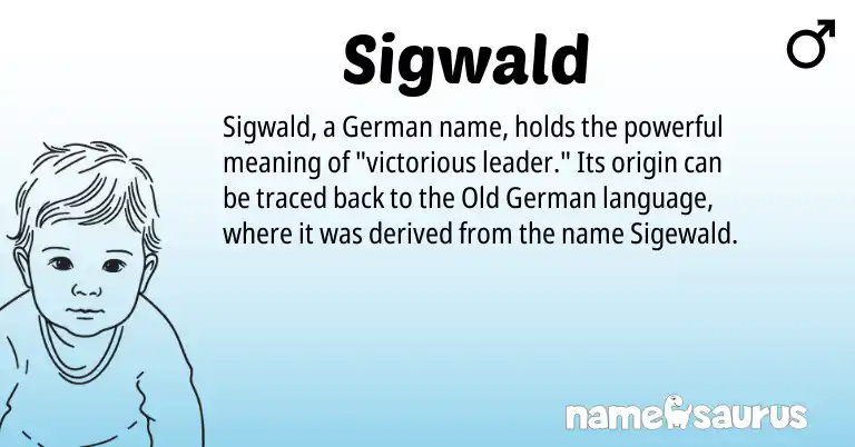 Infographic about Sigwald name meaning, Sigwald is a name from Old German, German origin(s).