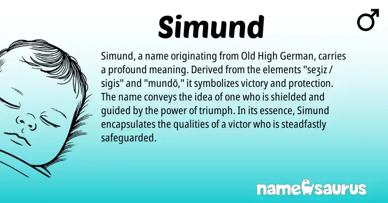 Infographic about Simund name meaning, Simund is a name from Old High German origin(s).