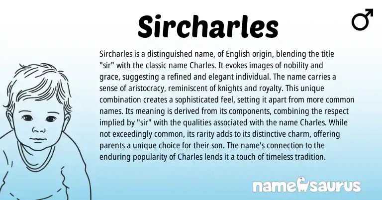 Infographic about Sircharles name meaning, Sircharles is a name from English origin(s).