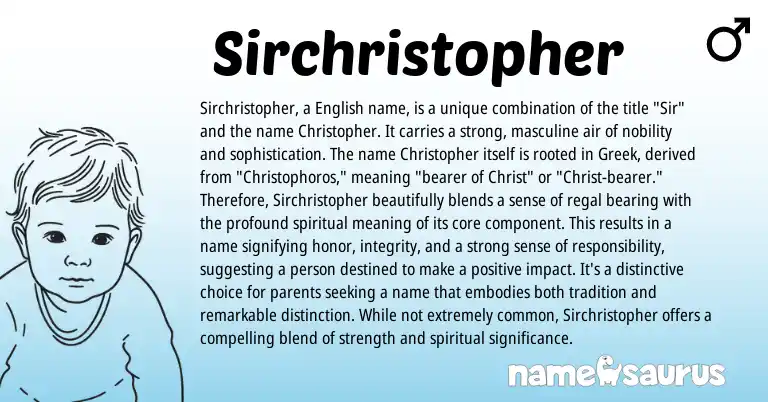 Infographic about Sirchristopher name meaning, Sirchristopher is a name from Greek origin(s).