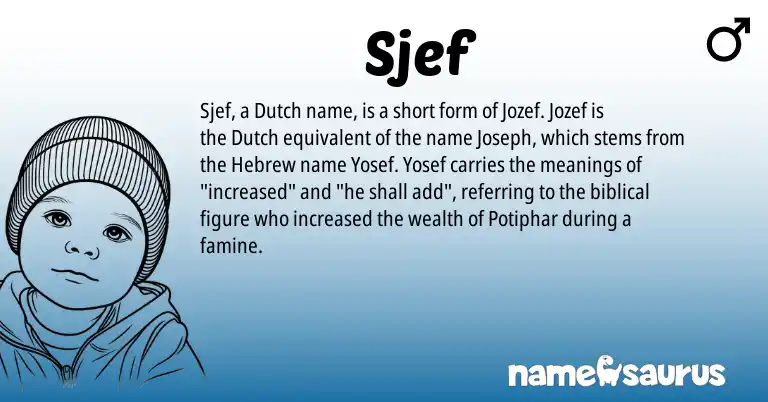Infographic about Sjef name meaning, Sjef is a name from Dutch, Hebrew origin(s).