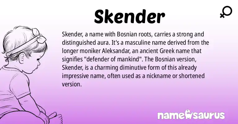 Infographic about Skender name meaning, Skender is a name from Bosnian origin(s).