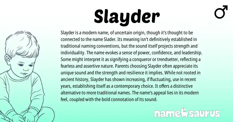 Infographic about Slayder name meaning, Slayder is a name from Other origin(s).