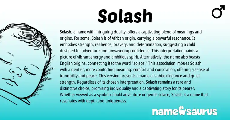 Infographic about Solash name meaning, Solash is a name from African origin(s).