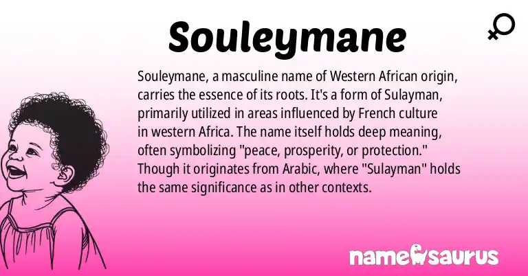 Infographic about Souleymane name meaning, Souleymane is a name from Western African origin(s).