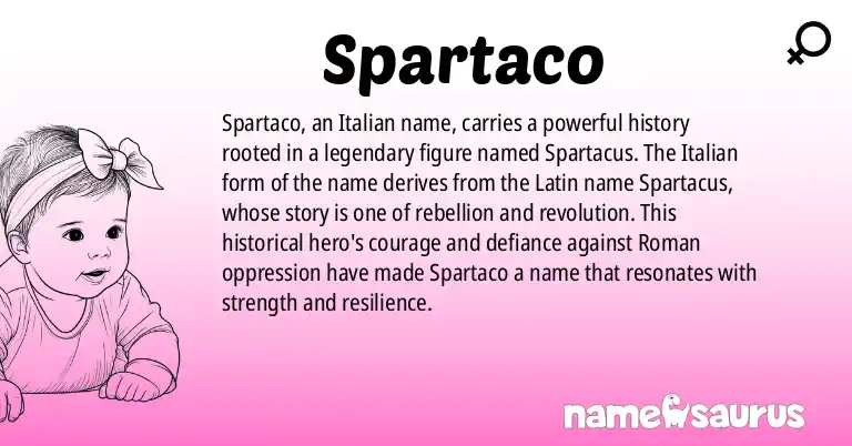 Infographic about Spartaco name meaning, Spartaco is a name from Italian origin(s).