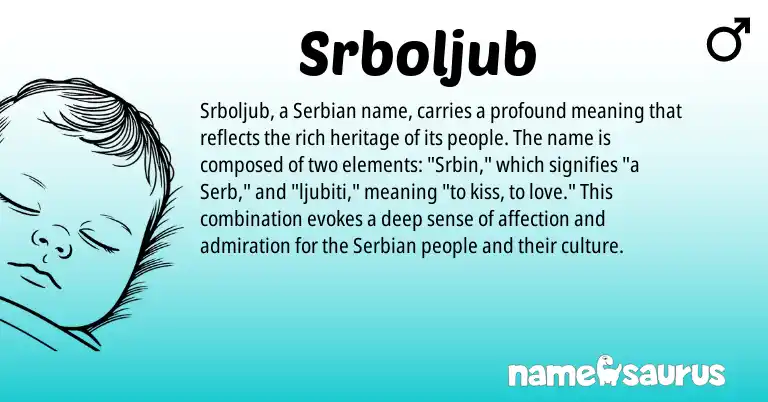 Infographic about Srboljub name meaning, Srboljub is a name from Serbian origin(s).