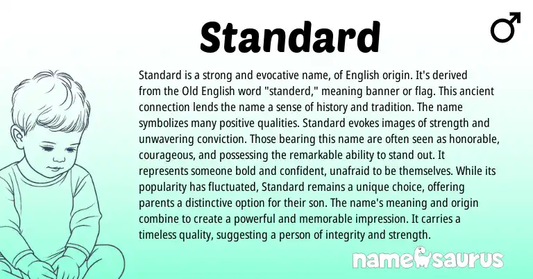 Infographic about Standard name meaning, Standard is a name from English origin(s).