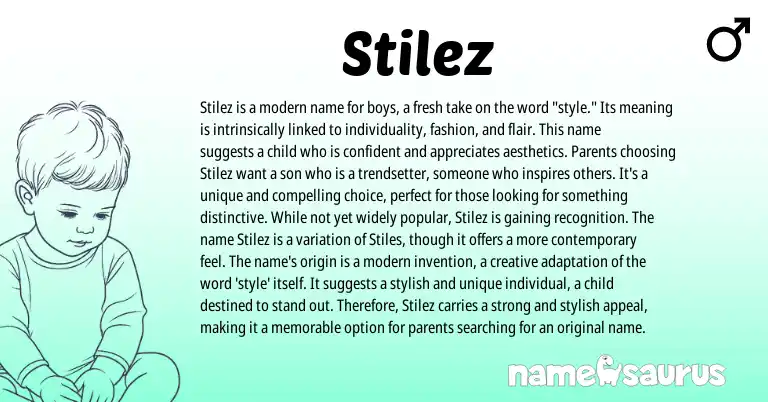 Infographic about Stilez name meaning, Stilez is a name from English origin(s).