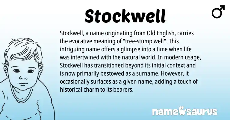 Infographic about Stockwell name meaning, Stockwell is a name from Old English origin(s).