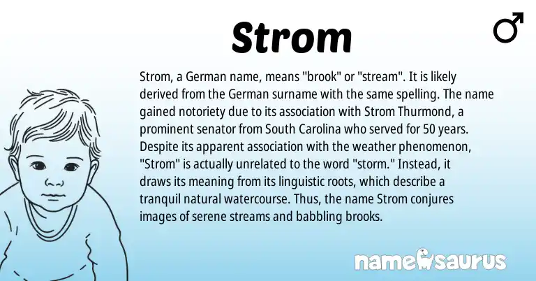 Infographic about Strom name meaning, Strom is a name from German origin(s).
