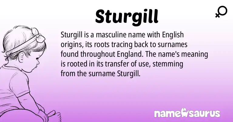 Infographic about Sturgill name meaning, Sturgill is a name from English origin(s).