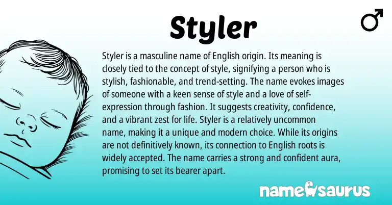 Infographic about Styler name meaning, Styler is a name from English origin(s).