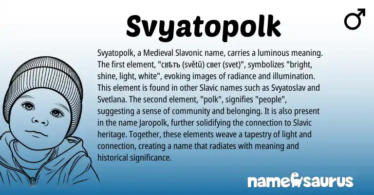 Infographic about Svyatopolk name meaning, Svyatopolk is a name from Slavic origin(s).
