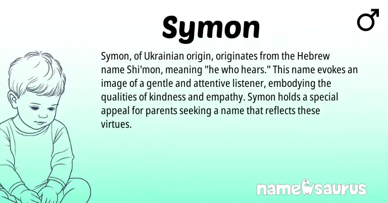 Infographic about Symon name meaning, Symon is a name from Ukrainian, Hebrew origin(s).