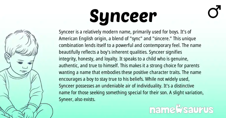 Infographic about Synceer name meaning, Synceer is a name from Other origin(s).