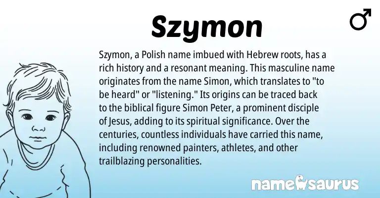 Infographic about Szymon name meaning, Szymon is a name from Polish, Hebrew origin(s).