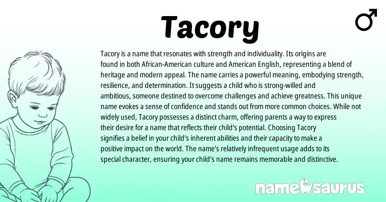 Infographic about Tacory name meaning, Tacory is a name from Other origin(s).