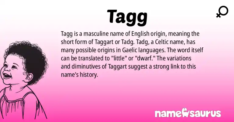 Infographic about Tagg name meaning, Tagg is a name from English origin(s).