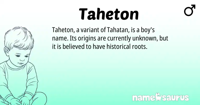 Infographic about Taheton name meaning, Taheton is a name from N/A origin(s).