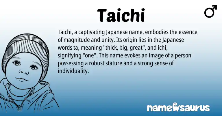 Infographic about Taichi name meaning, Taichi is a name from Japanese origin(s).