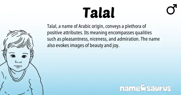 Infographic about Talal name meaning, Talal is a name from Arabic origin(s).