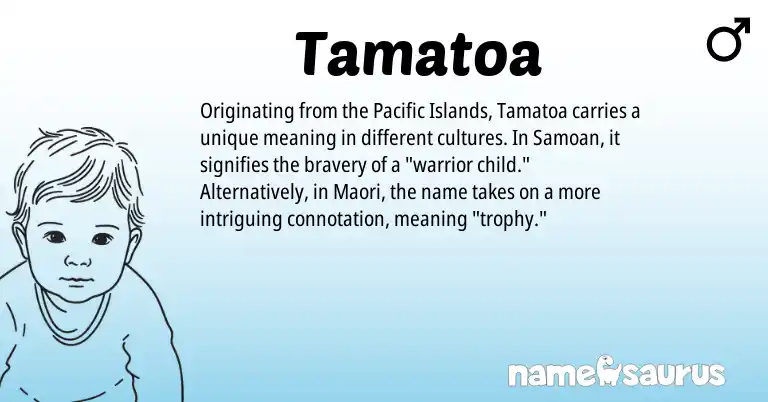 Infographic about Tamatoa name meaning, Tamatoa is a name from Maori, Samoan origin(s).