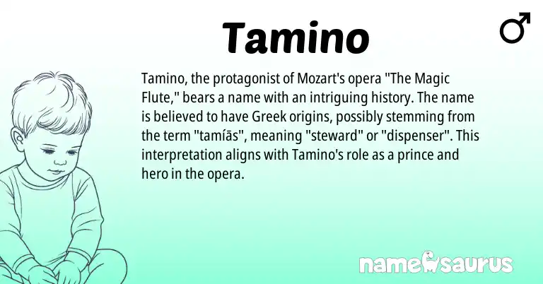 Infographic about Tamino name meaning, Tamino is a name from Greek origin(s).