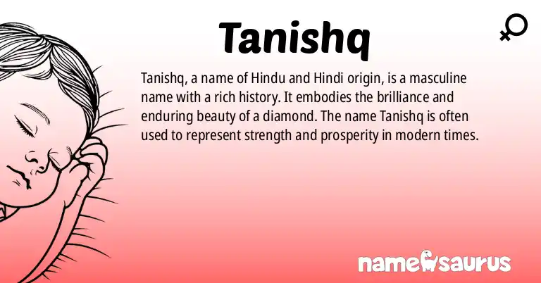Infographic about Tanishq name meaning, Tanishq is a name from Hinduism, Hindi origin(s).
