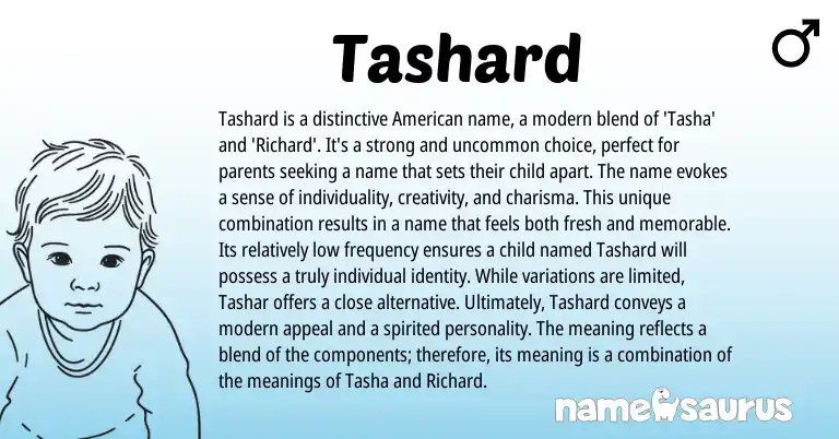 Infographic about Tashard name meaning, Tashard is a name from American origin(s).
