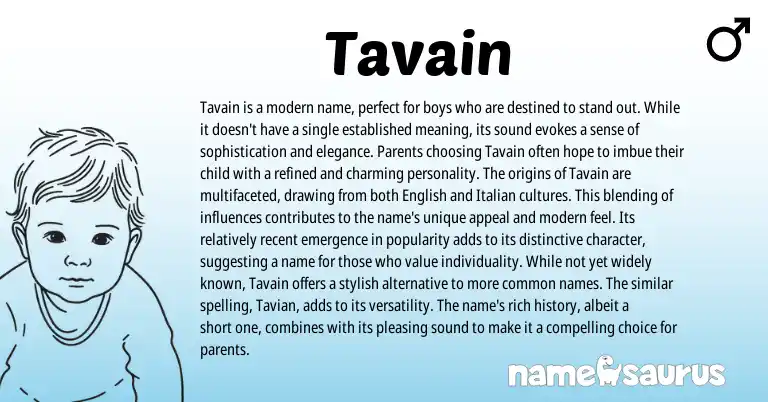Infographic about Tavain name meaning, Tavain is a name from Other origin(s).