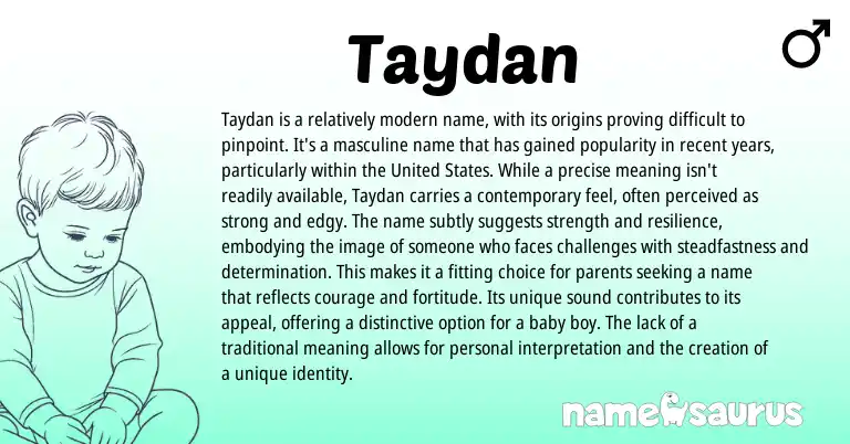 Infographic about Taydan name meaning, Taydan is a name from Other origin(s).