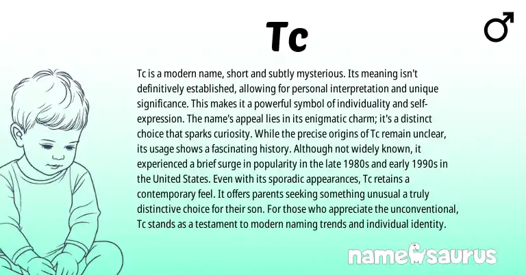 Infographic about Tc name meaning, Tc is a name from English origin(s).
