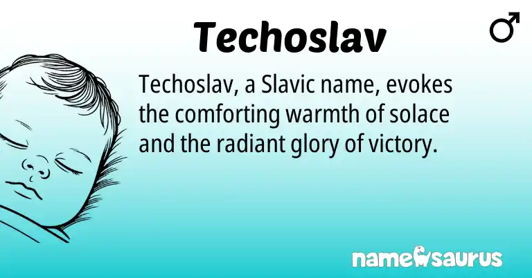 Infographic about Techoslav name meaning, Techoslav is a name from Slavic origin(s).