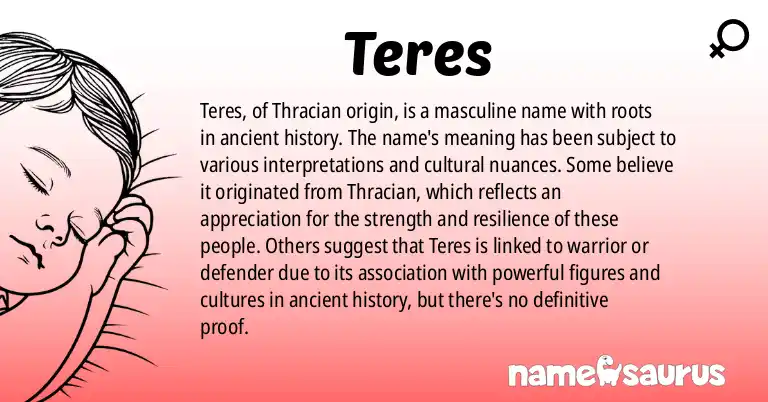 Infographic about Teres name meaning, Teres is a name from Thracian origin(s).