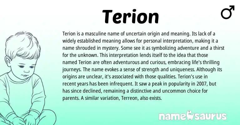 Infographic about Terion name meaning, Terion is a name from Other origin(s).
