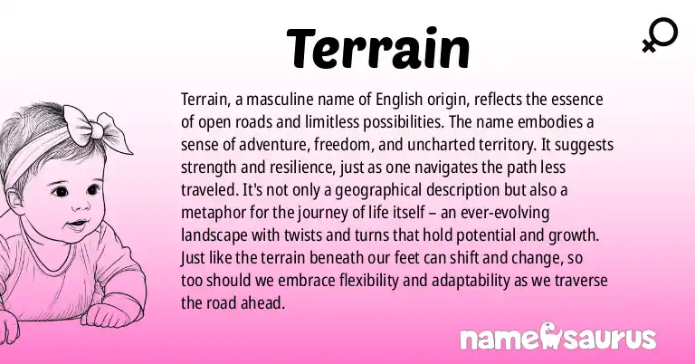 Infographic about Terrain name meaning, Terrain is a name from English origin(s).