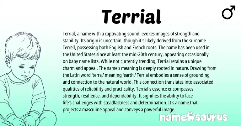 Infographic about Terrial name meaning, Terrial is a name from Latin origin(s).