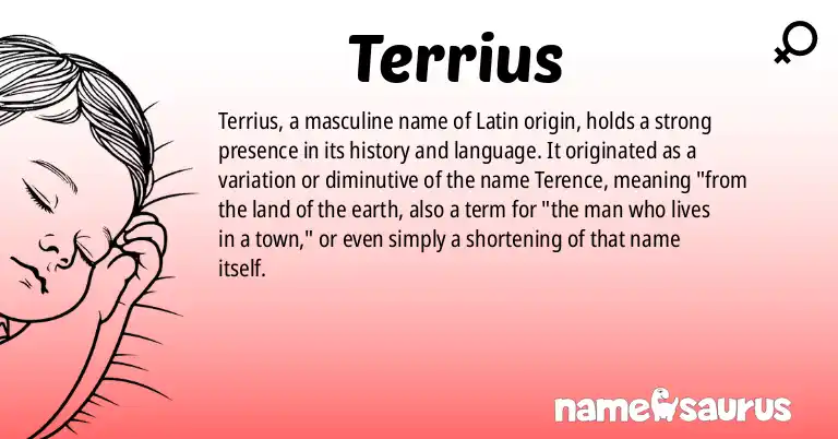 Infographic about Terrius name meaning, Terrius is a name from Latin origin(s).
