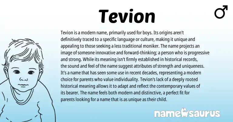 Infographic about Tevion name meaning, Tevion is a name from Other origin(s).