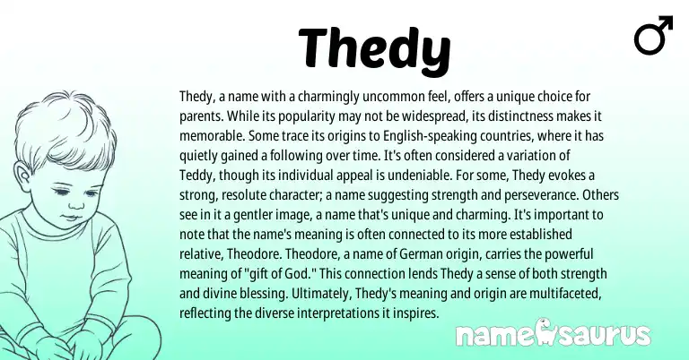 Infographic about Thedy name meaning, Thedy is a name from Germanic origin(s).
