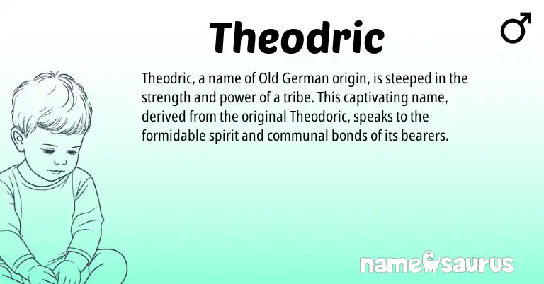 Infographic about Theodric name meaning, Theodric is a name from Old German, Theodoric origin(s).