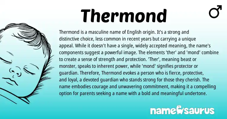 Infographic about Thermond name meaning, Thermond is a name from English origin(s).
