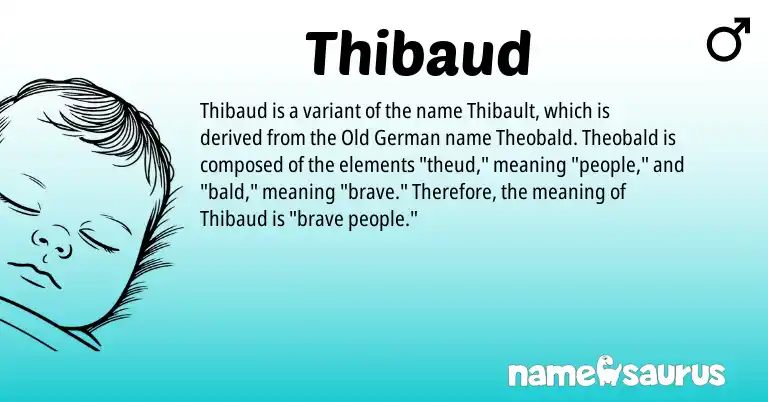 Infographic about Thibaud name meaning, Thibaud is a name from Old German origin(s).