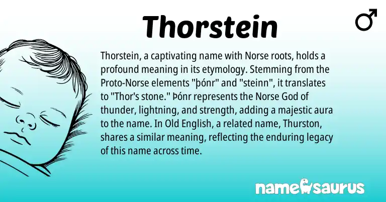 Infographic about Thorstein name meaning, Thorstein is a name from Old English, Norse origin(s).