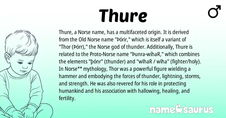 Infographic about Thure name meaning, Thure is a name from Old Norse, Norse origin(s).