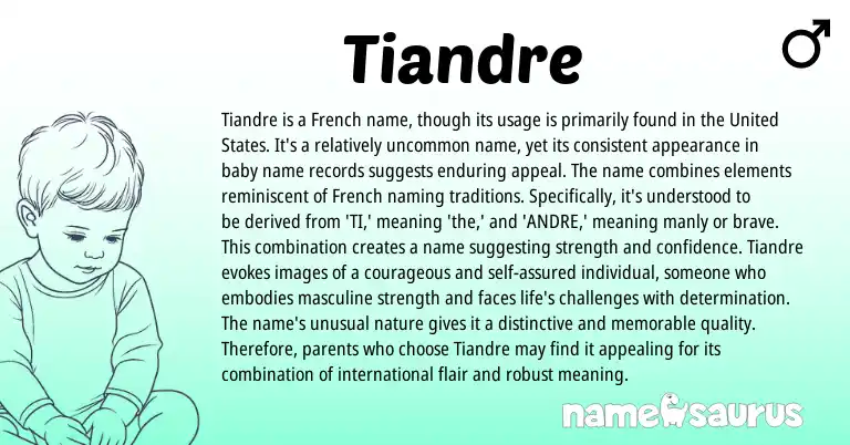 Infographic about Tiandre name meaning, Tiandre is a name from French origin(s).